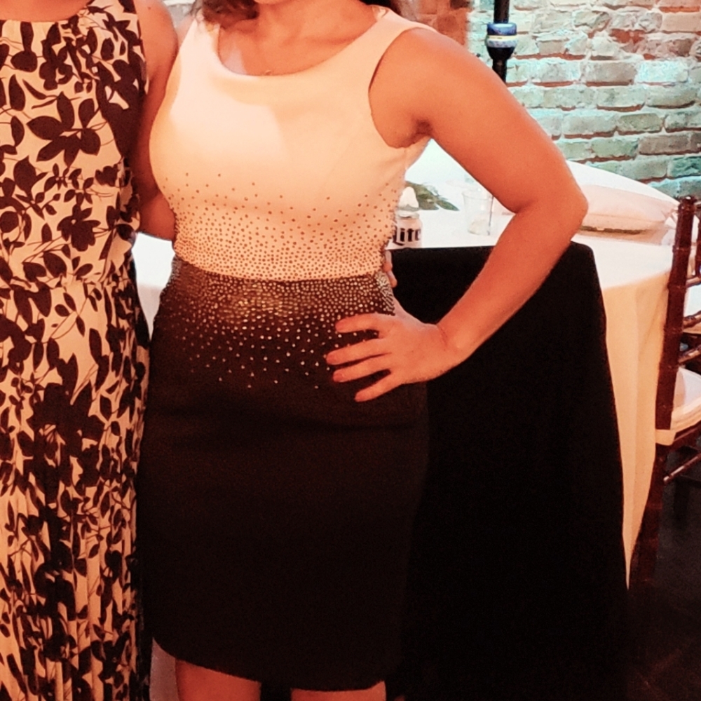 Calvin klein black and white dress